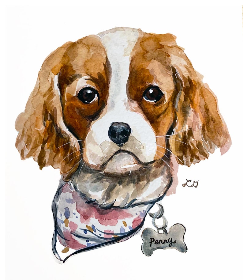 Custom Dog Portrait Watercolor: hand painted commission of your dog, Memorial or Pet Loss gift image 6