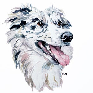 Custom Dog Portrait Watercolor: hand painted commission of your dog, Memorial or Pet Loss gift image 4