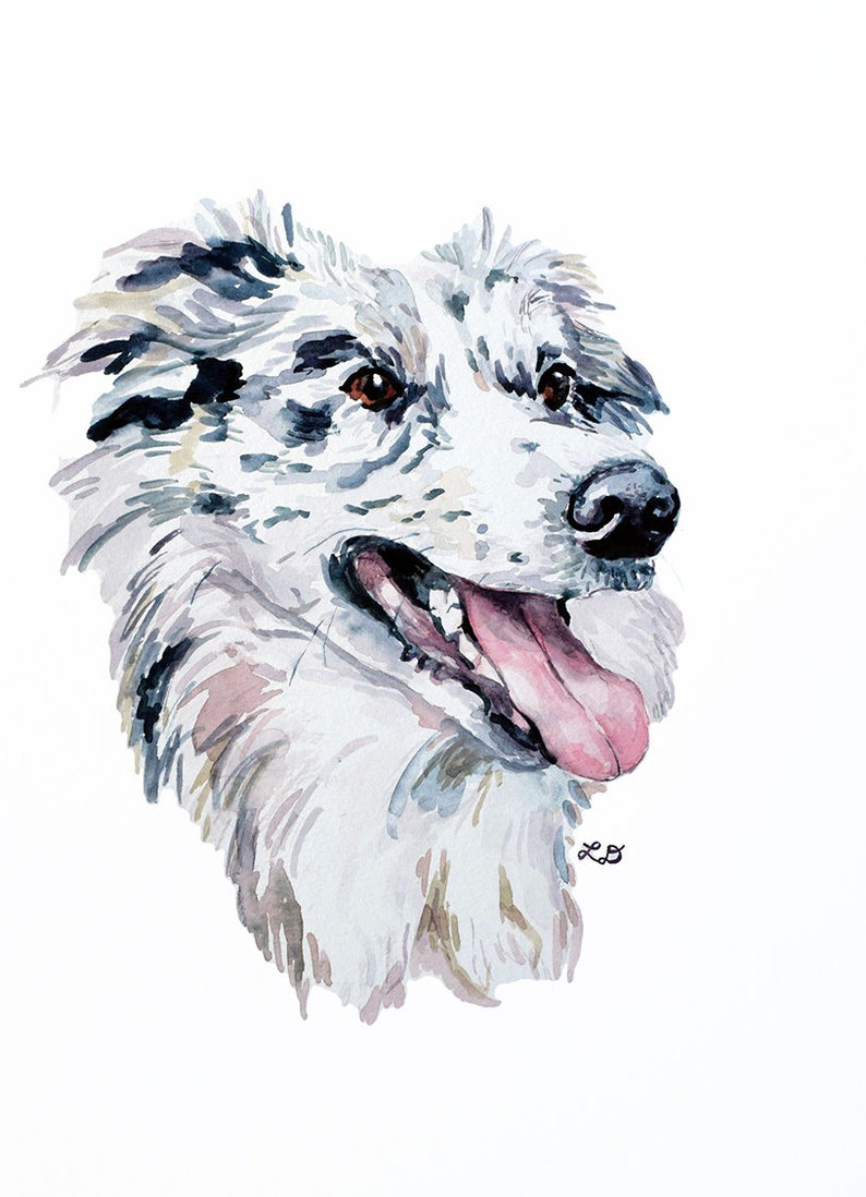 Custom Dog Portrait Watercolor: hand painted commission of your dog, Memorial or Pet Loss gift image 4