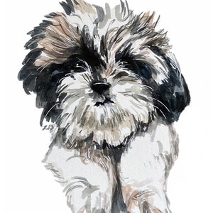 Custom Dog Portrait Watercolor: hand painted commission of your dog, Memorial or Pet Loss gift image 9