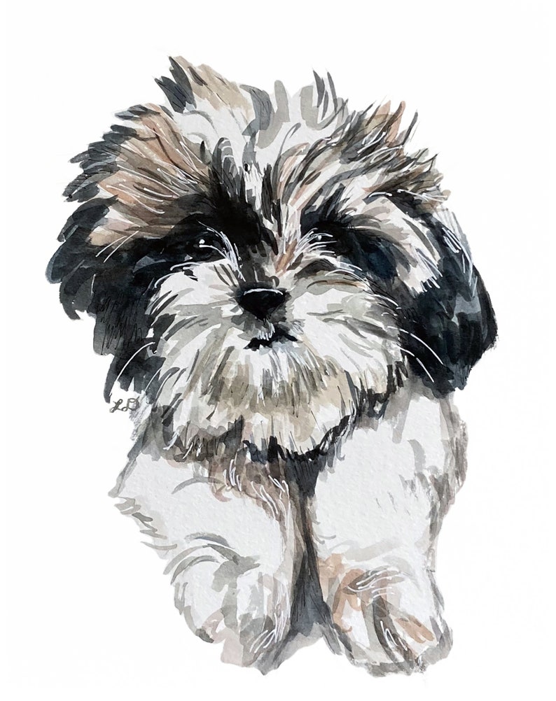 Custom Dog Portrait Watercolor: hand painted commission of your dog, Memorial or Pet Loss gift image 9