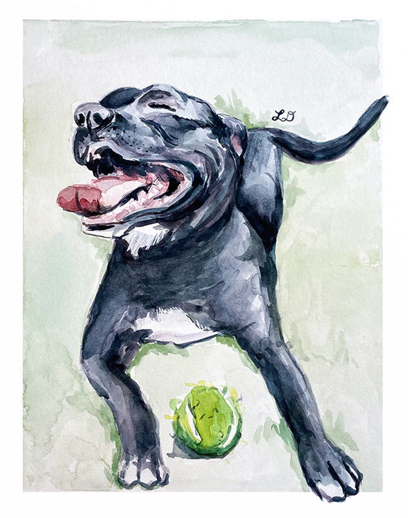 Custom Dog Portrait Watercolor: hand painted commission of your dog, Memorial or Pet Loss gift image 8