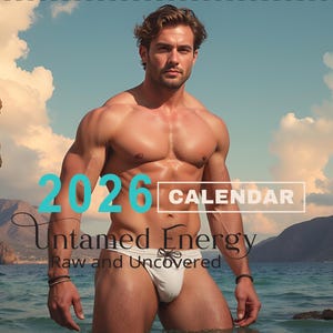2026 Calendar #06 - (Spiral Fold Design,11x17" Unfolded) - Mature Content - Young Hunks Calendar - Gay Art Gift - LGBTQ Gift