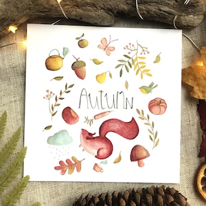 Carte 'Autumn' Carte de Voeux Carte d'automne format carré 120x120 mm
