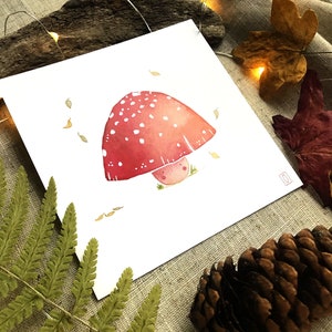 Carte 'Champignon rouge' Carte de Voeux Carte d'été format carré 120x120 mm image 2