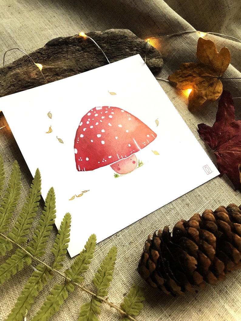 Carte 'Champignon rouge' Carte de Voeux Carte d'été format carré 120x120 mm image 2