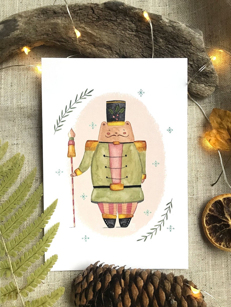 Cartolina, Biglietto d'auguri, Biglietto di Natale 'Orsetto Schiaccianoci' formato A6 105x148 mm immagine 1