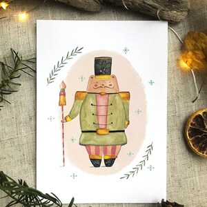 Cartolina, Biglietto d'auguri, Biglietto di Natale 'Orsetto Schiaccianoci' formato A6 105x148 mm immagine 3