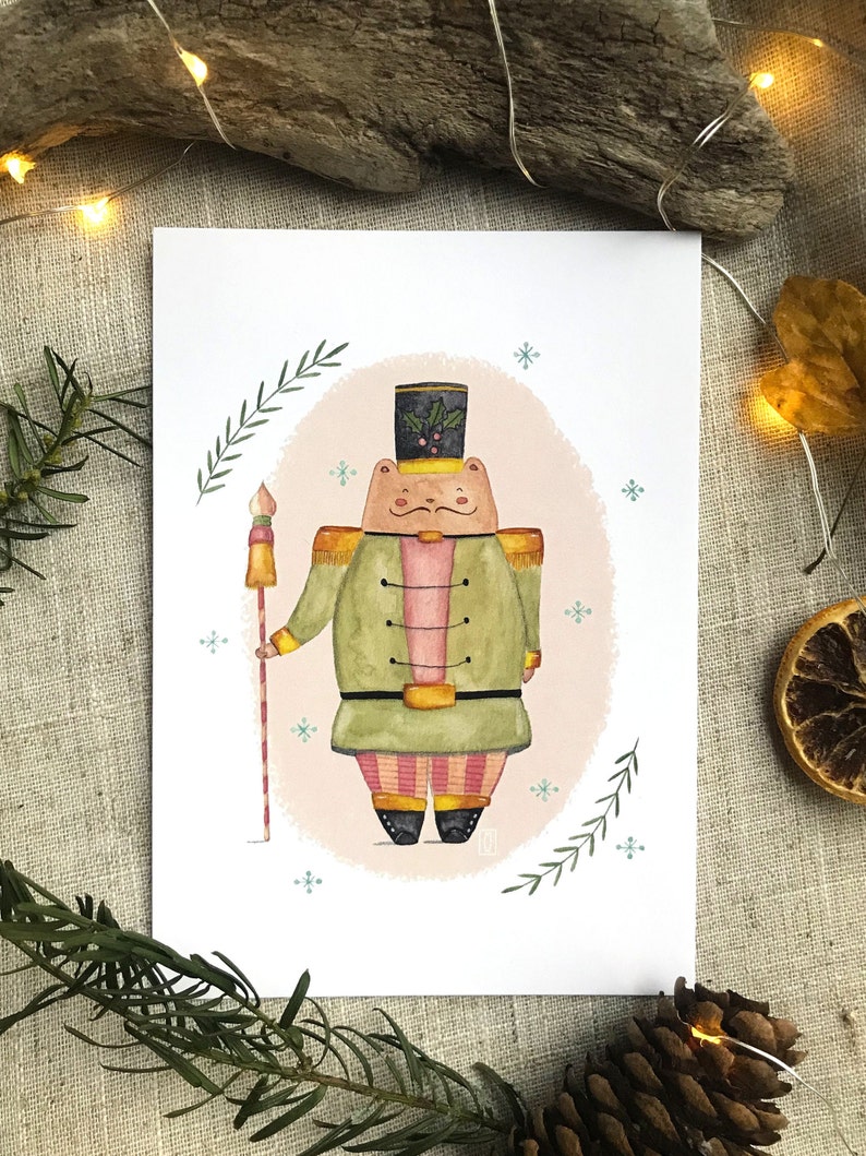 Cartolina, Biglietto d'auguri, Biglietto di Natale 'Orsetto Schiaccianoci' formato A6 105x148 mm immagine 3