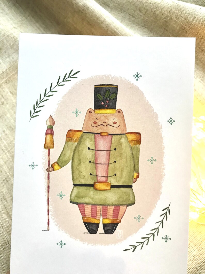 Cartolina, Biglietto d'auguri, Biglietto di Natale 'Orsetto Schiaccianoci' formato A6 105x148 mm immagine 2