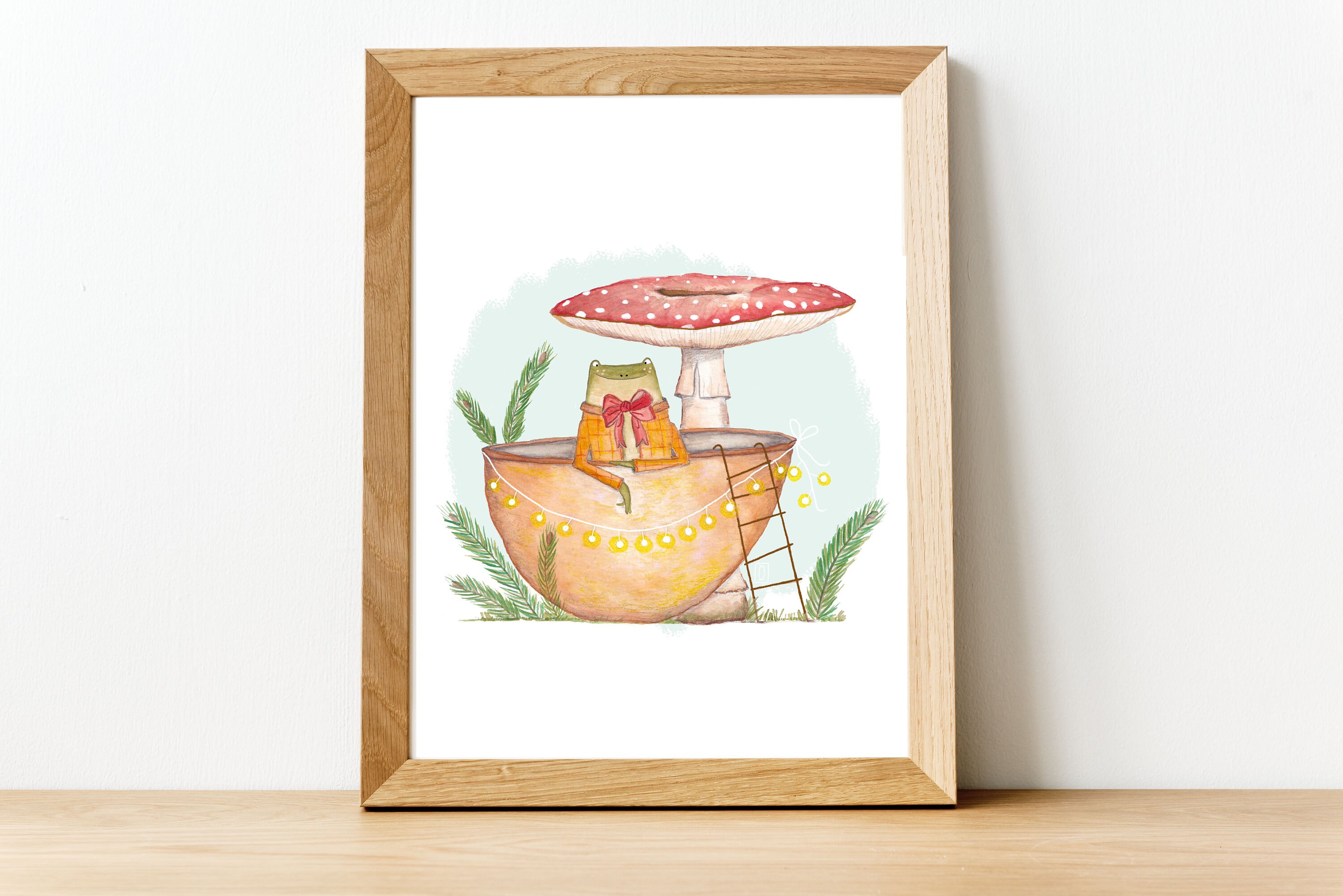 Affiche Format A5 Chambre Enfant ou Bébé Grenouille et Champignon' Décoration Intérieur