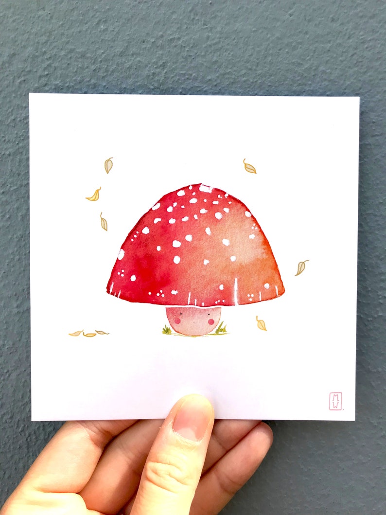 Carte 'Champignon rouge' Carte de Voeux Carte d'été format carré 120x120 mm image 3