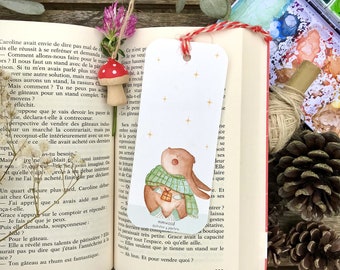 Jolis marque-pages de Noël aves des animaux de la forêt - aquarelle - lapin - renne - aquarelle enfant et adulte animaux forêt