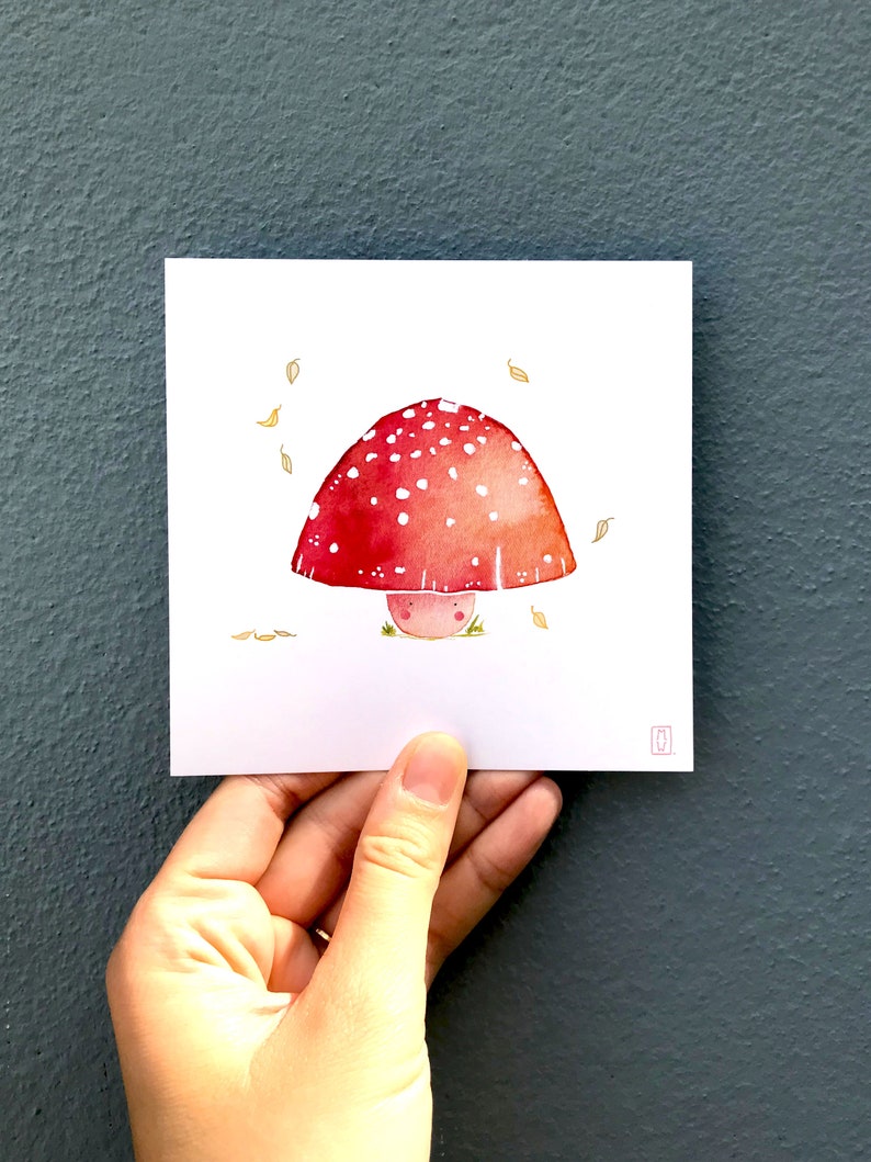 Carte 'Champignon rouge' Carte de Voeux Carte d'été format carré 120x120 mm image 6