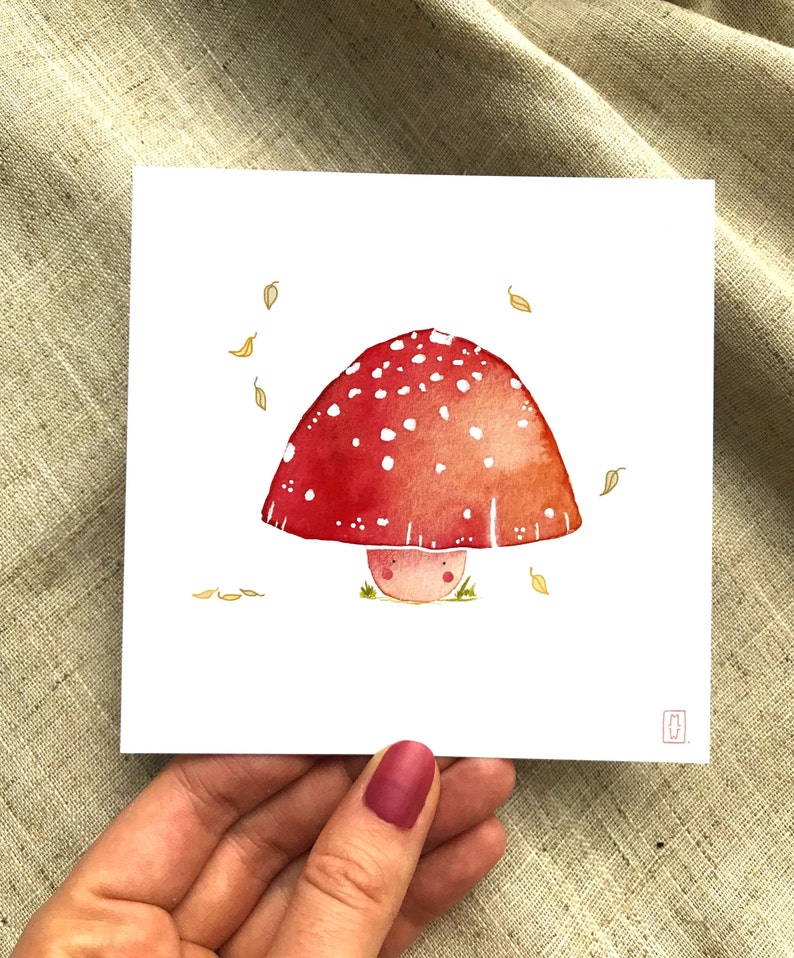 Carte 'Champignon rouge' Carte de Voeux Carte d'été format carré 120x120 mm image 5