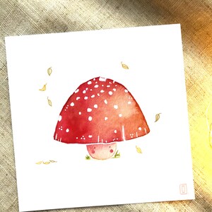 Carte 'Champignon rouge' Carte de Voeux Carte d'été format carré 120x120 mm image 4