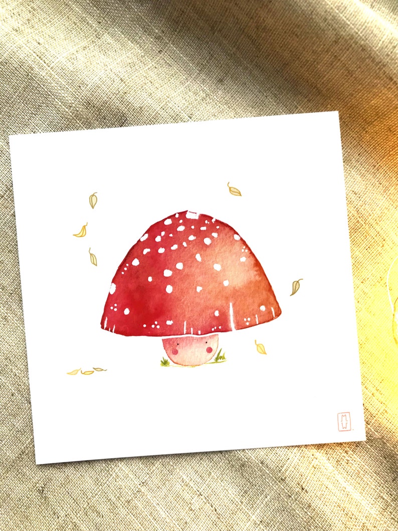Carte 'Champignon rouge' Carte de Voeux Carte d'été format carré 120x120 mm image 4