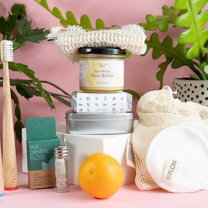 Eco Bathroom Gift Set|Unique Natural Minimalist Gift|Plastic Free Zero Waste Starter Kit|Ecofriendly Present Gift Box for him/her