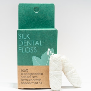 Natural Silk Dental FlossPlastic Free 100% Biodegradable Eco Floss Peppermint Flavoured Zero Waste Product Compostable Natural Oral Care image 4