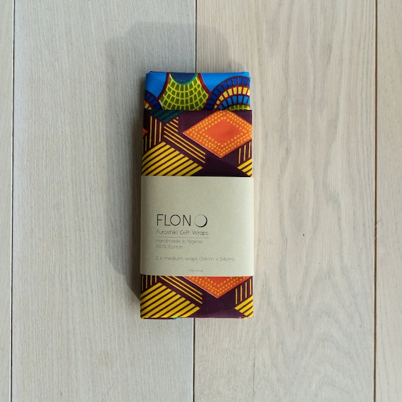 Ankara Furoshiki Gift Wrap Set: Reusable Fabric Wraps (54x54cm)