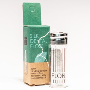 Natural Silk Dental FlossPlastic Free 100% Biodegradable Eco Floss Peppermint Flavoured Zero Waste Product Compostable Natural Oral Care image 2