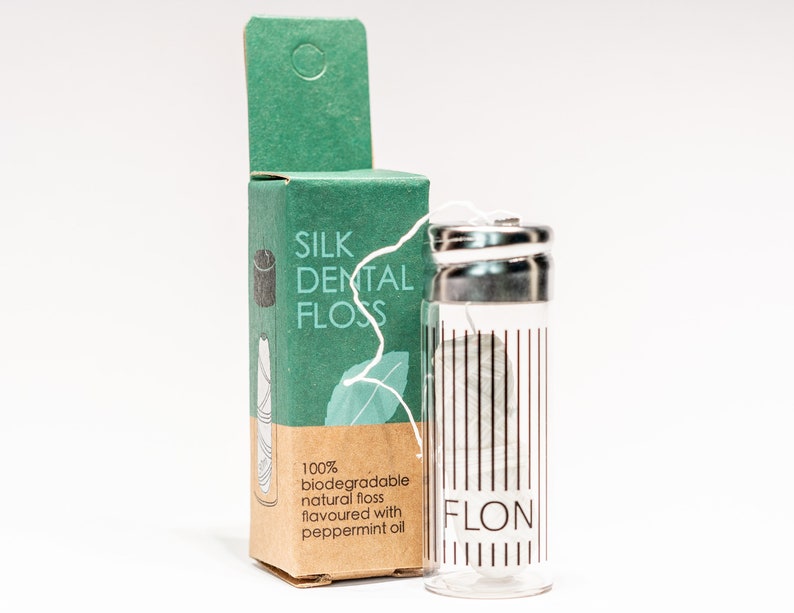 Natural Silk Dental FlossPlastic Free 100% Biodegradable Eco Floss Peppermint Flavoured Zero Waste Product Compostable Natural Oral Care image 2