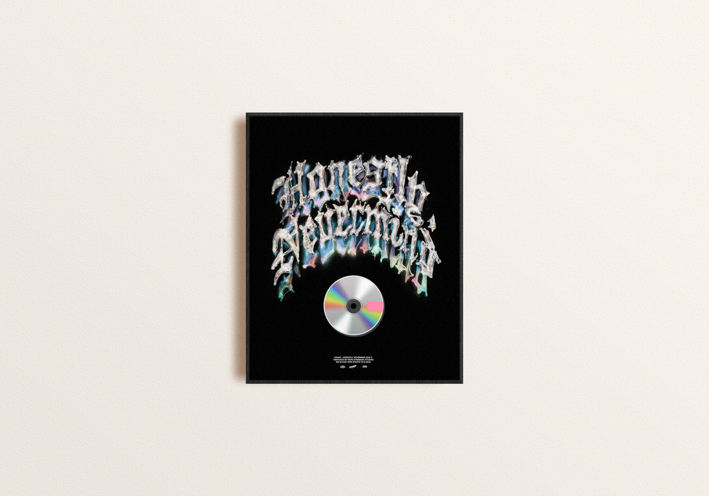 Drake Honestly Nevermind Album Poster / Framed CD Holder / Etsy