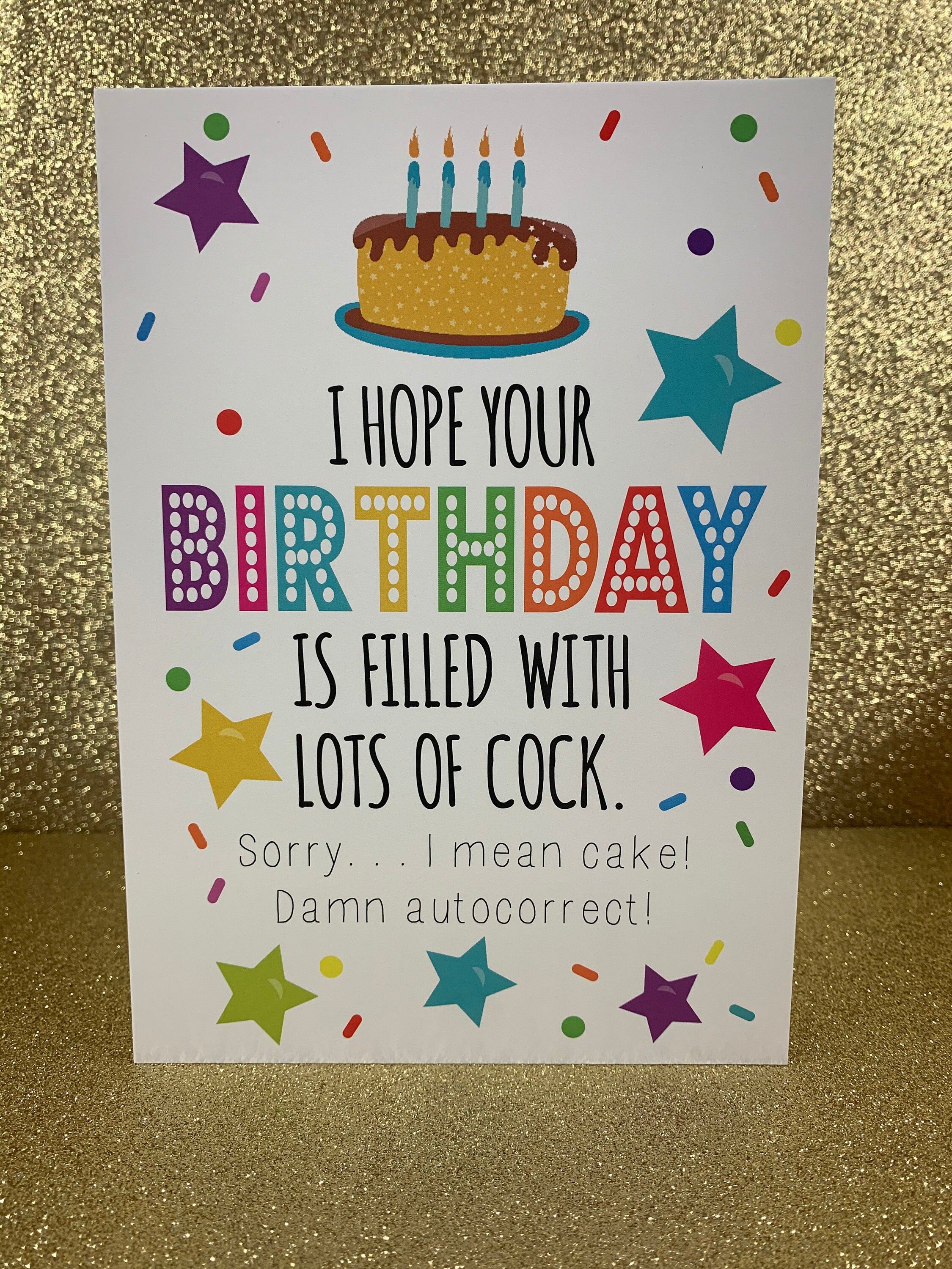 Hope Your Birthday is Filled With Lots of COCK Cake Etsy UK