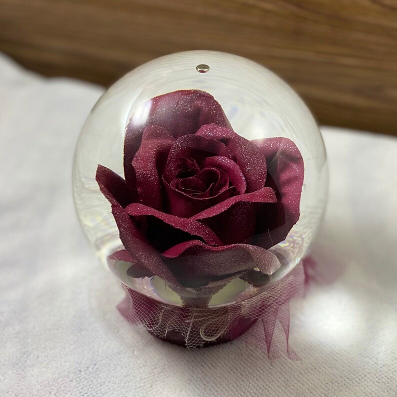 Forever Glitter Rose in Water Globe, Rose Globe, Colored Rose, Forever