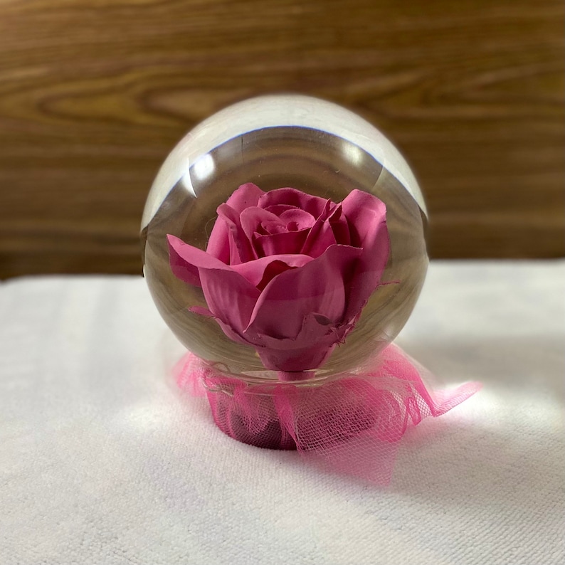 Forever Rose in Water Globe, Rose Globe, Colored Rose, Forever Rose