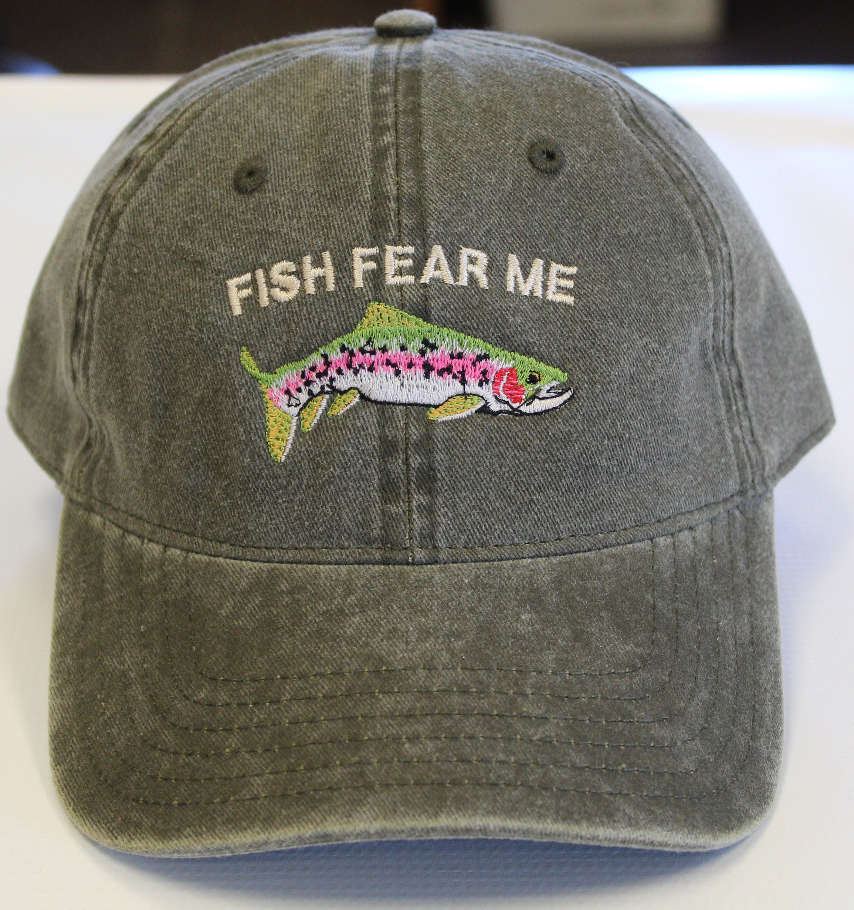 Funny Fishing Hat  I Talk To Fish Here Fishy Fishy Fishy Twill Cap