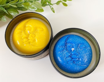 Starry Night Soy Wax Candle Sun & Moon Celestial Gifts Citrus Scented Astrology Fleetwood Candles Wax Melts Vegan Candles Toxin Free