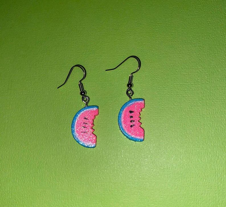 Sparkly Watermelon Earrings