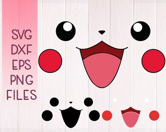 Pikachu Face Svg Etsy