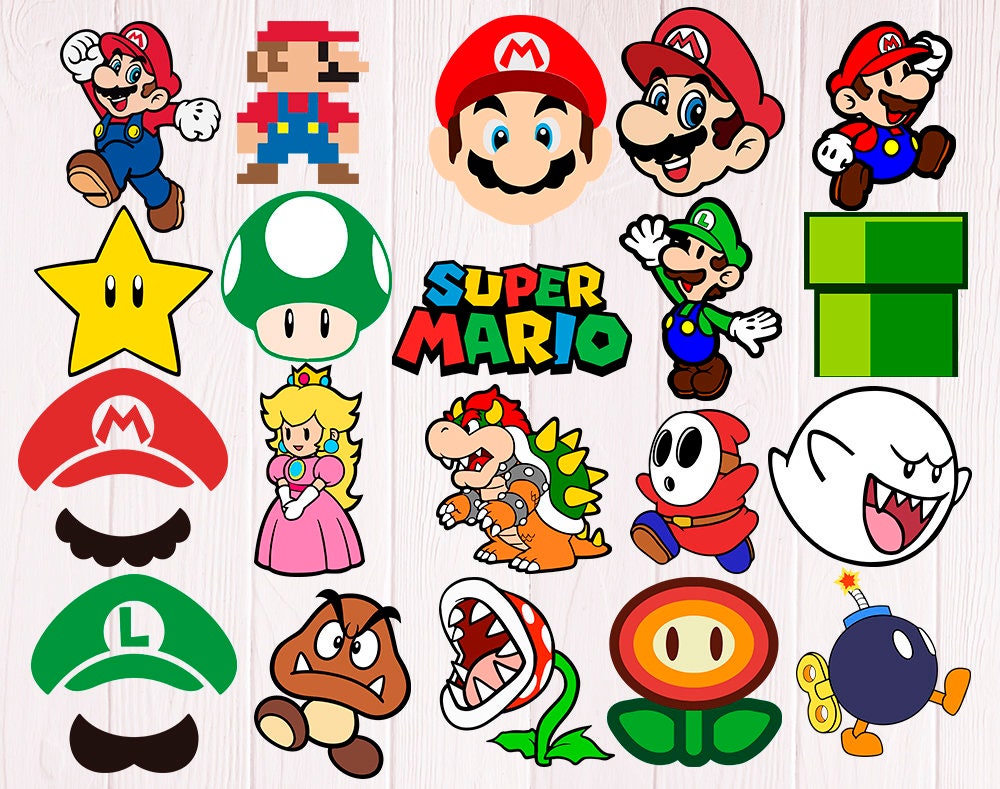 Super Mario Svg Mario Svg Bundle Mario Bros Svg Super Mario Etsy Uk ...