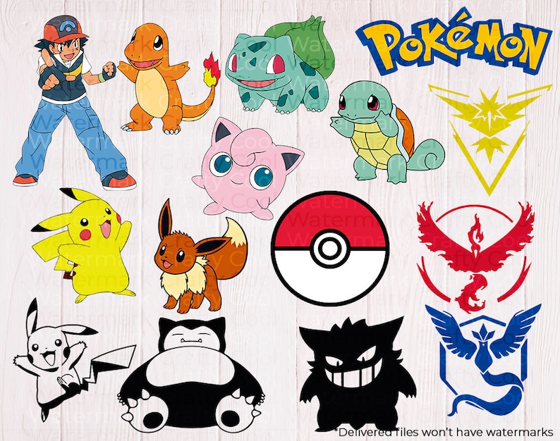 Download Pokemon SVG bundle Pokemon clipart cutfiles dxf eps png | Etsy