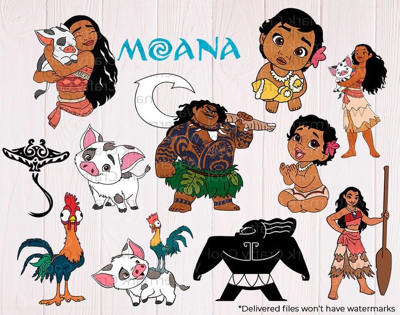 Download Moana SVG Bundle Eps Dxf Png files Baby Moana SVG Maui | Etsy