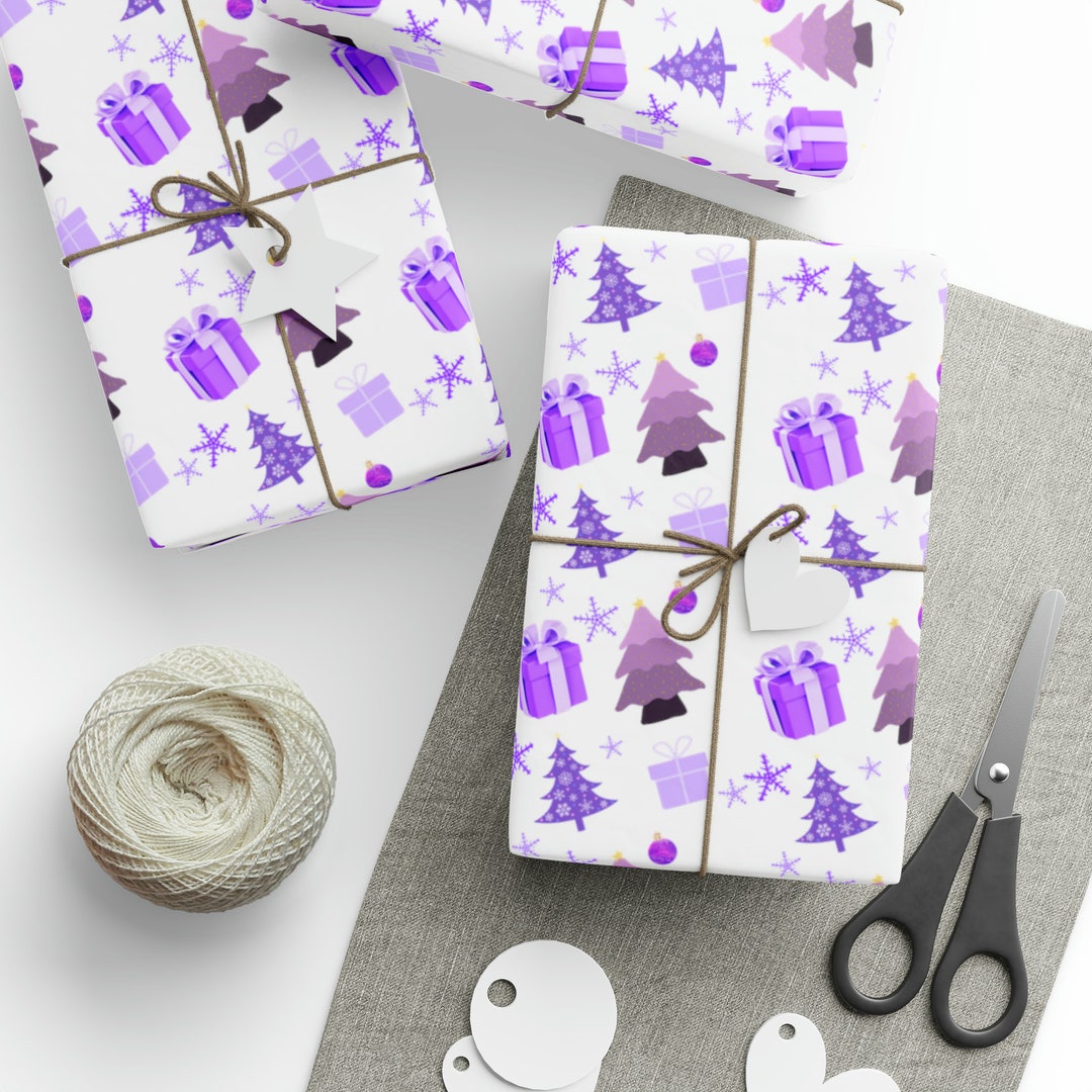 Purple Christmas Gift Wrapping Papers Etsy
