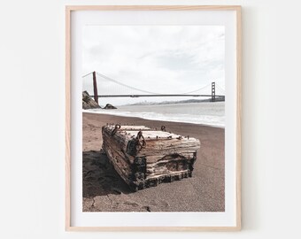 Golden Gate Beach Wall Art, INSTANT DOWNLOAD, Digital Print, Printable Wall Art