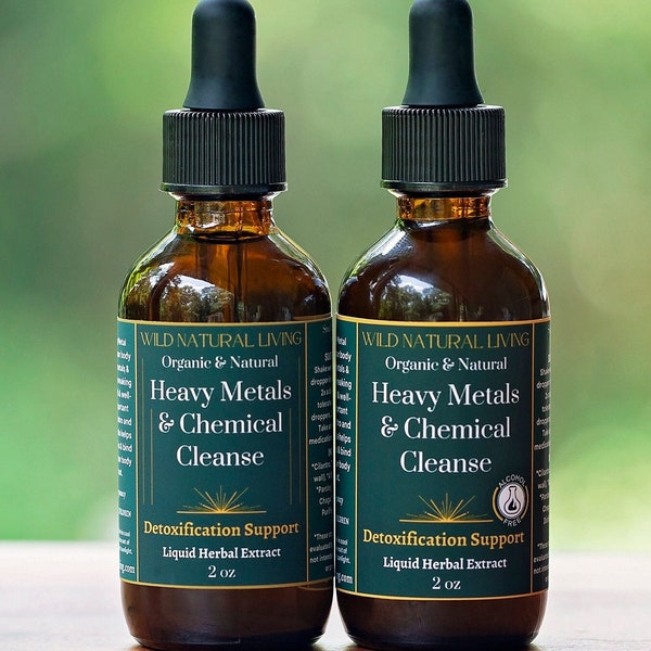 Cilantro & Chlorella blend, Heavy Metal and Chemical Cleanse, Detoxification, Organic Extract Tincture, by Wild Natural Living