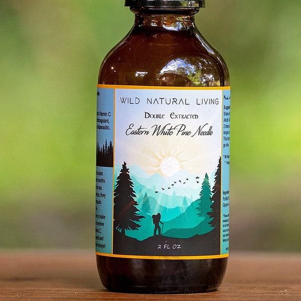 Western Pine Needle, "Shikim1c Ac1d", Organic & Wildcrafted, Gluten free, Tincture, Double Extracted, Wild Natural Living