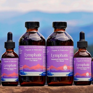 Lymphatic Cleanse Tincture Echinacea Cleavers Red Clover Calendula Dandelion Burdock Organic Herbal Blend Extract  Supplements