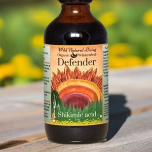 DEFENDER, organic, "Shikimic Acid", Kid friendly, Tincture, Double Extracted, Wild Natural Living