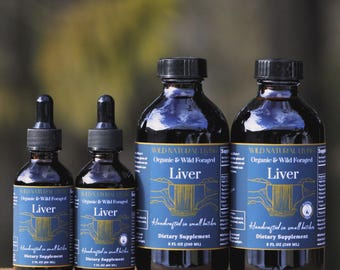 Liver Cleanse Tincture Turmeric, Milk Thistle, Dandelion Organic Herbal Supplement Extract, Wild Natural Living