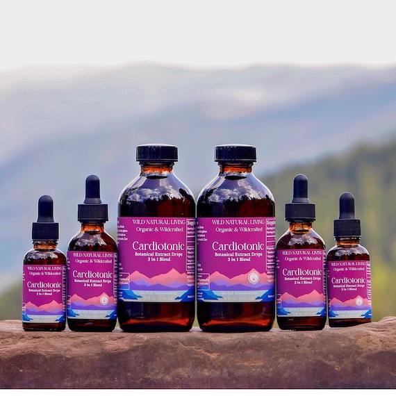Cardiotonic Tincture Hawthorn Arjuna Hibiscus Organic Herbal Supplement Extract Gluten Free Wild Natural Living