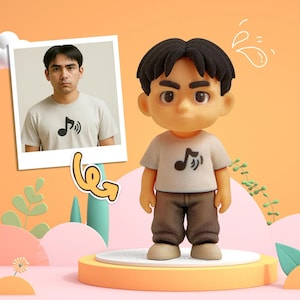 Custom Made 3D Mini Figure,  Personalized Figure, Pet Lover, Office Desk Figurine Based on Your Picture,  Cute and Professional Style