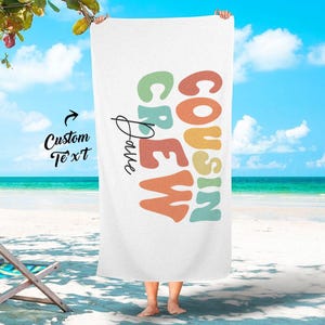 Personalized Cousin Crew Towel | Custom Name Pool Towel | Cousin Family Reunion Gift | Cousin Beach Towel | Gift Towel | Travel Gift