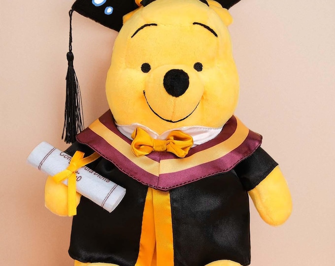 Personalized Graduation Bear, Custom Name & Date, Keepsake Plush