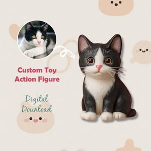 3D Mini Haustier Figur vom Foto - Personalisierte Hunde oder Katzen Figur, Geschenk für Tierliebhaber, Figur Geschenk