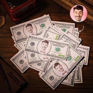 Prop Geld Spielgeld 100 Geldscheine Custom Face 100 Scheine- Lustiges Geld-Party Spiel Sup plies- Hochzeit Junggesellenabschied Geldkanone